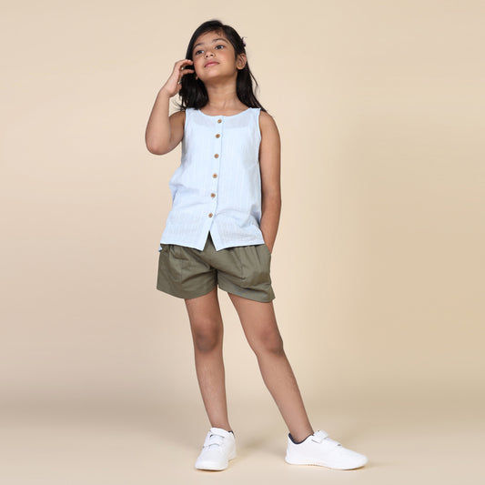 Everyday Shorts for Girls in Olive Green