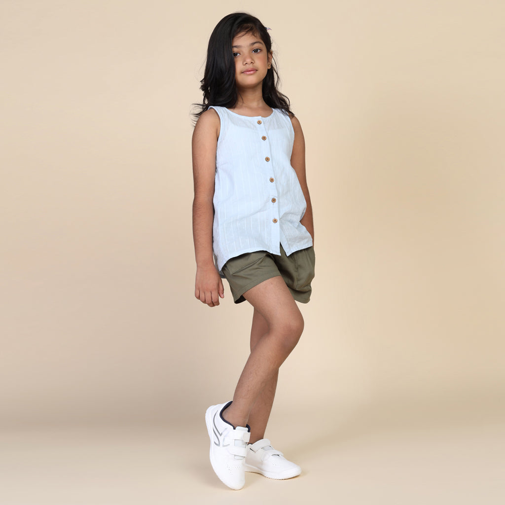 Everyday Shorts for Girls in Olive Green