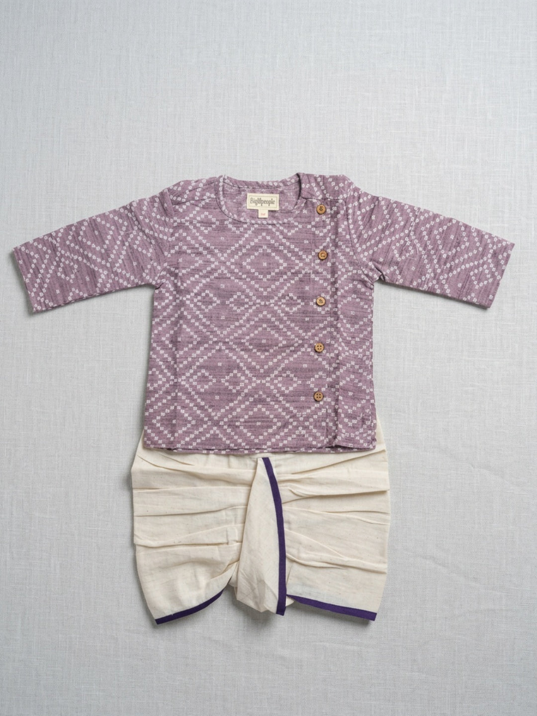 Biglilpeople Boys Printed Traditional Ethnic Kurta and Dhoti Set