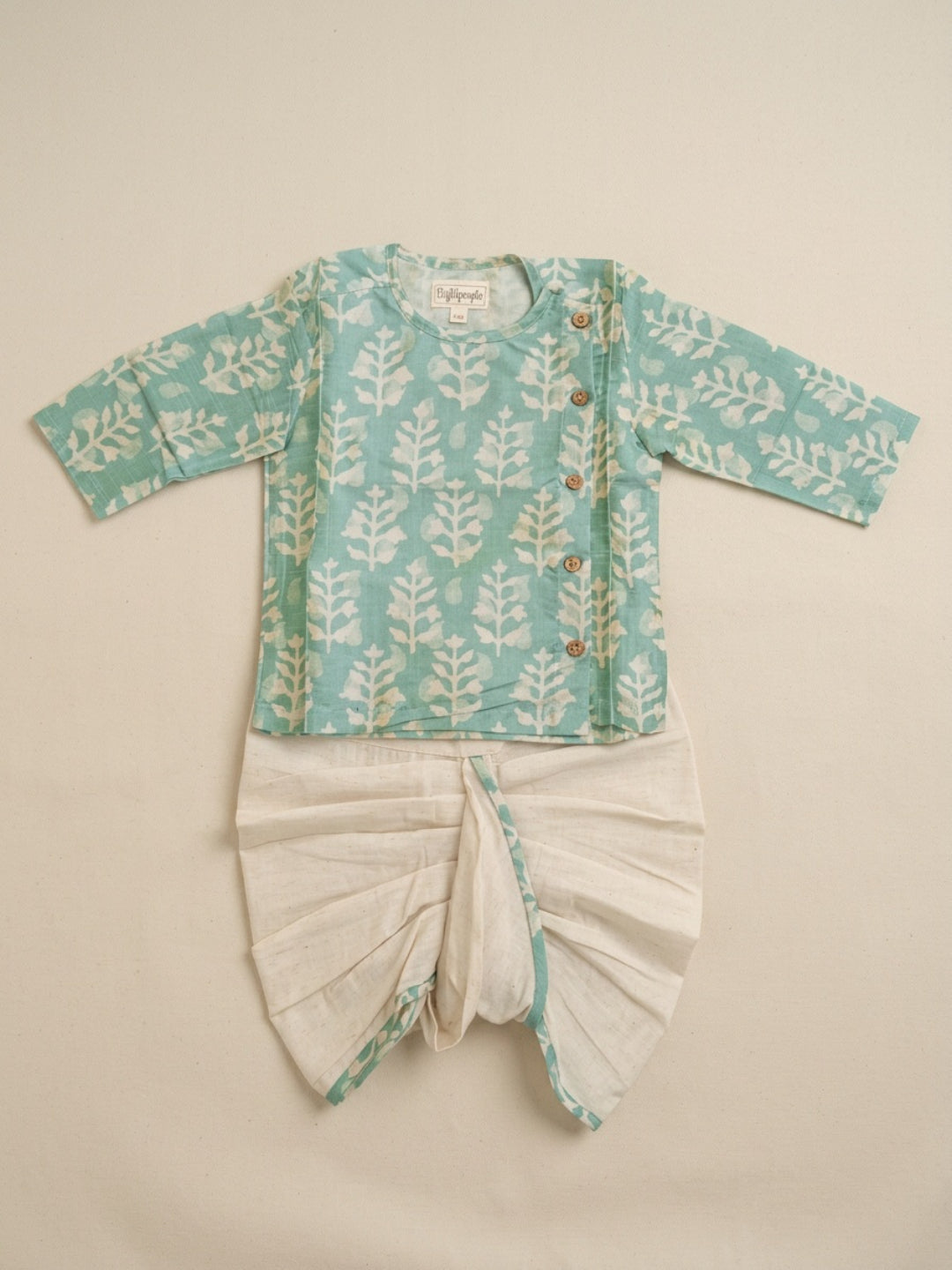 Biglilpeople Boys Printed Traditional Ethnic Kurta and Dhoti Set