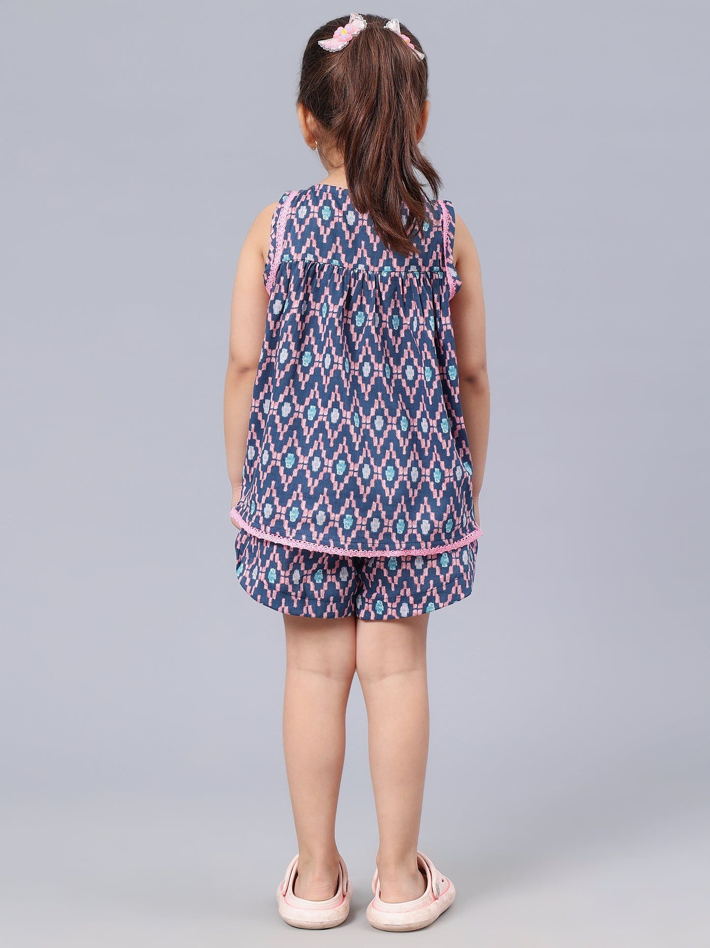 Co-ords Printed Shorts Set For Girls