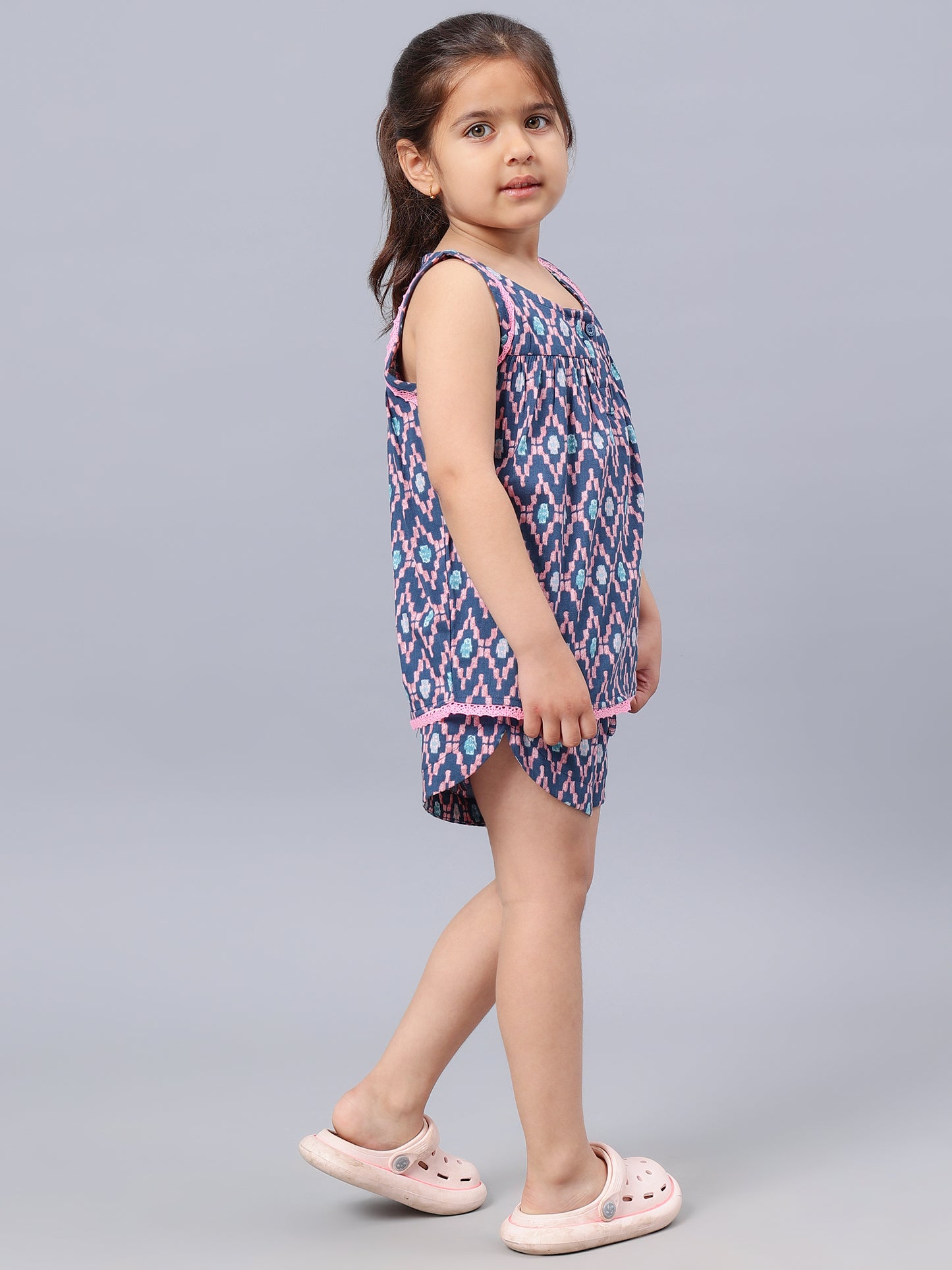 Co-ords Printed Shorts Set For Girls