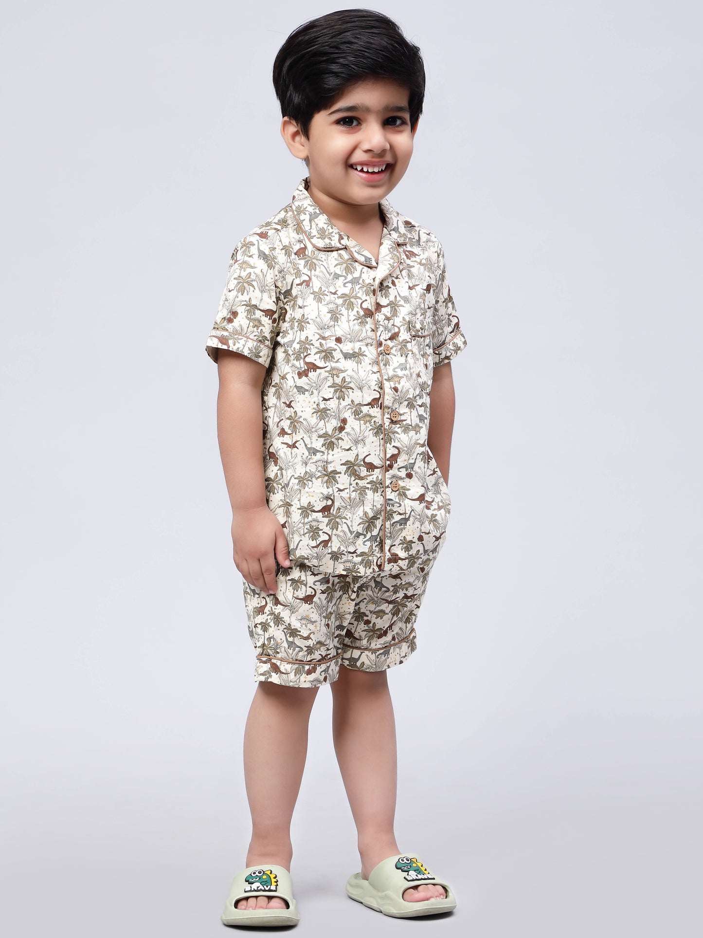 Unisex Dino Print Night suit for Girls or Boys