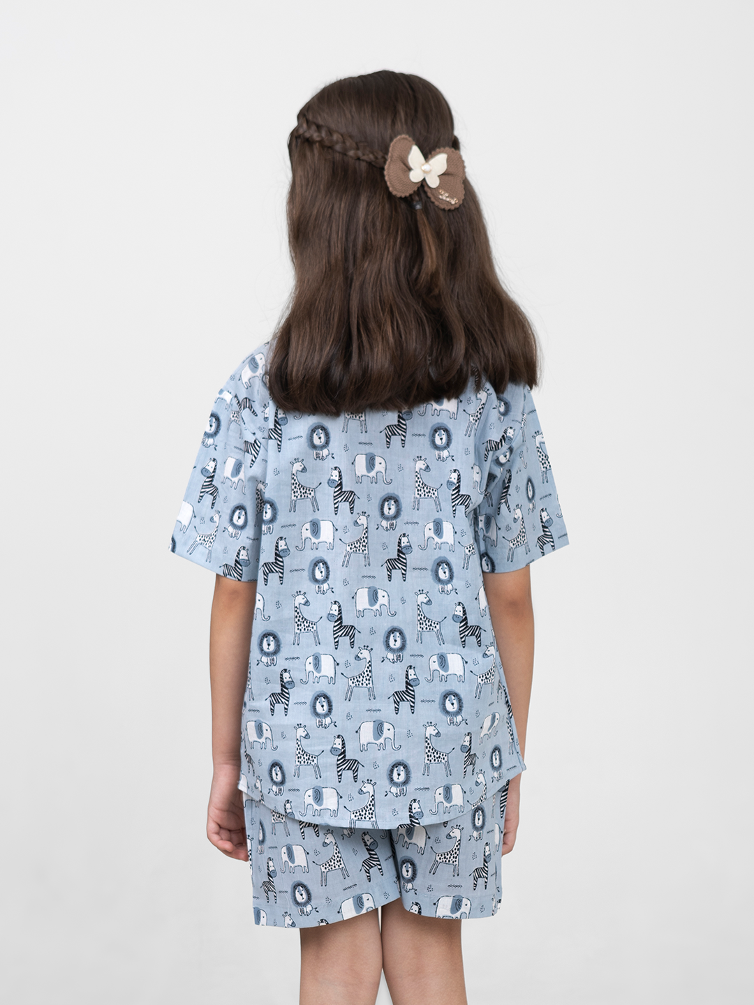 Kids Cotton Half Sleeves Co-ords Set For Unisex (Animals-Print)