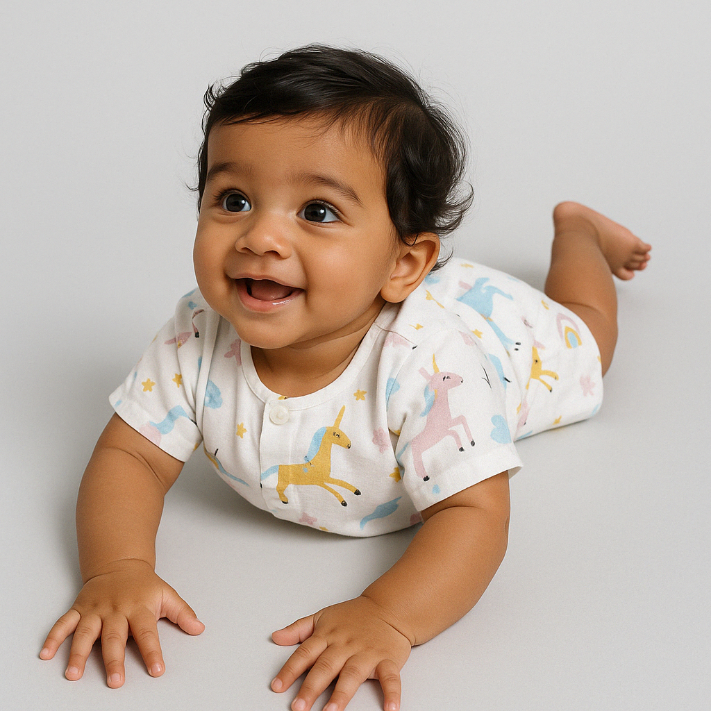 Infants' 100% Cotton Muslin Co-ord Set Soft & Comfy (Unicorn)