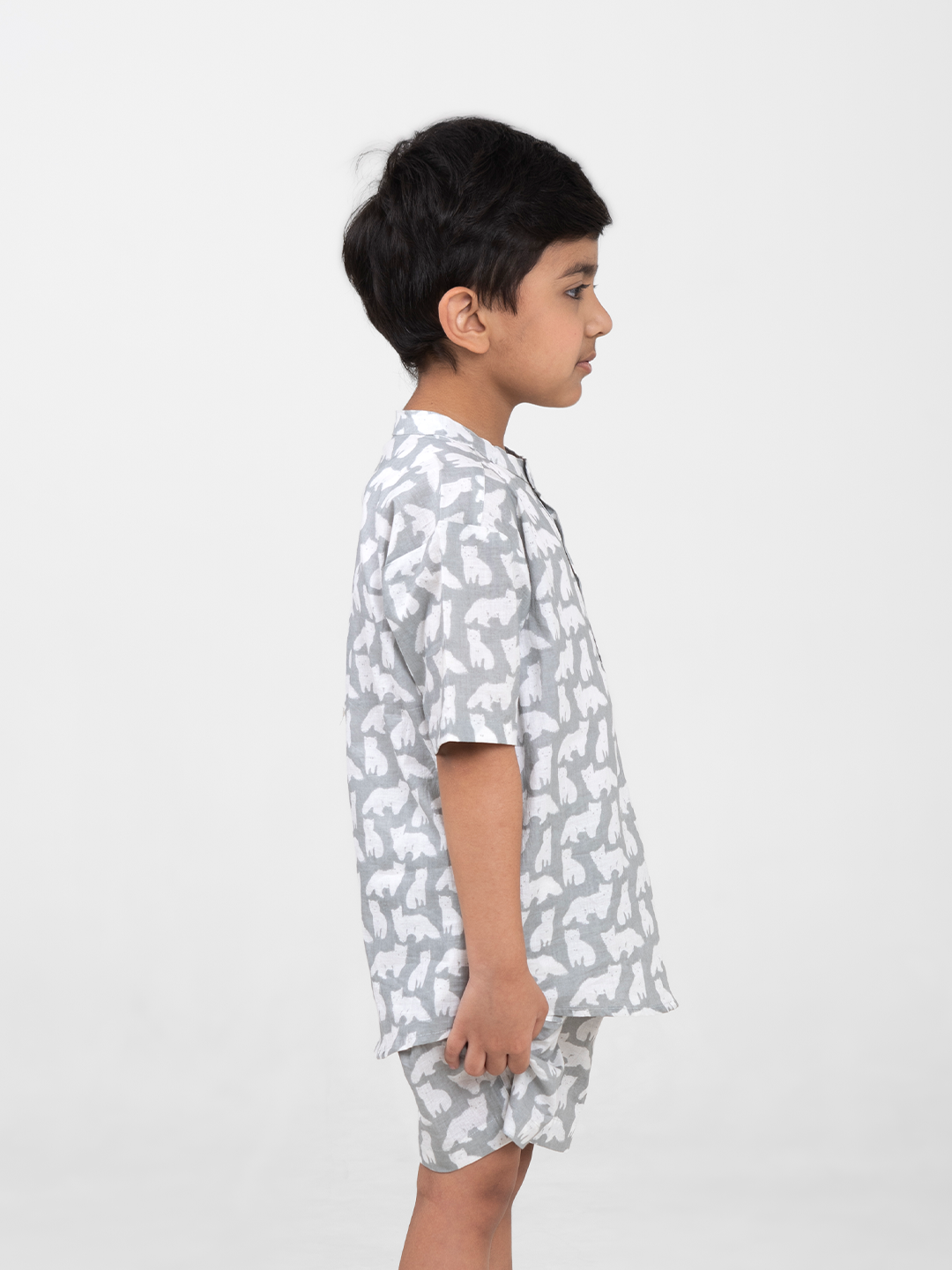 Kids Cotton Half Sleeves Co-ords Set For Unisex (Animals Print)