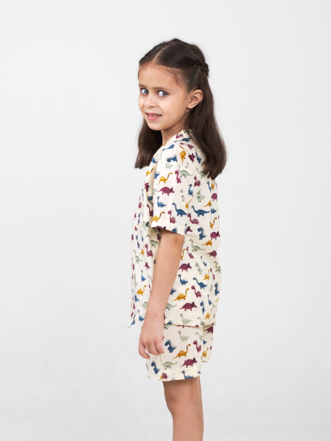 Kids Cotton Half Sleeves Co-ords Set For Unisex (Animals Print)