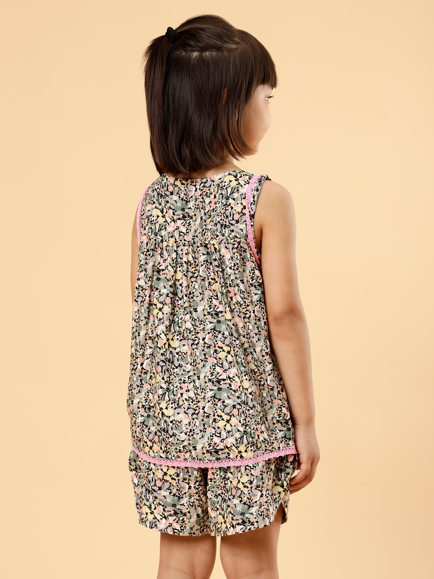 Co-ords Printed Shorts Set For Girls