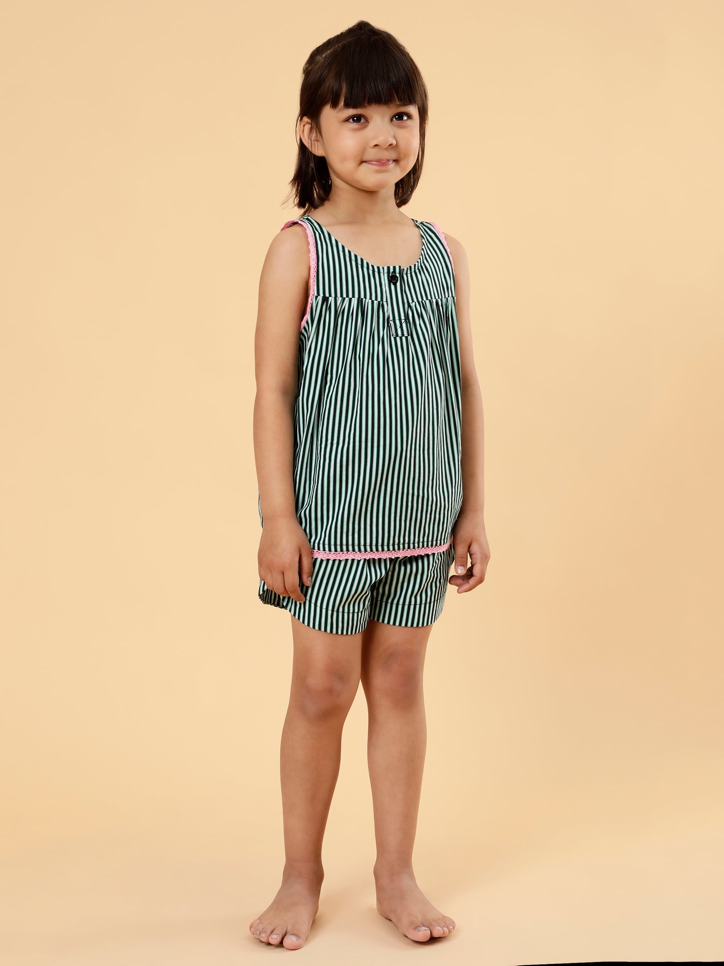 Co-ords Printed Shorts Set For Girls