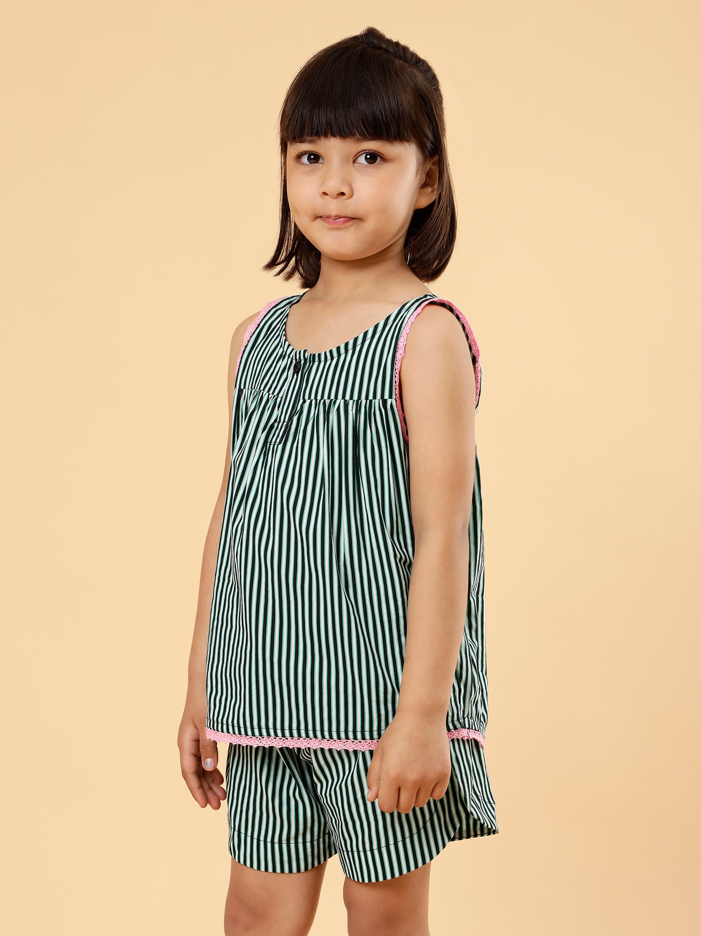 Co-ords Printed Shorts Set For Girls