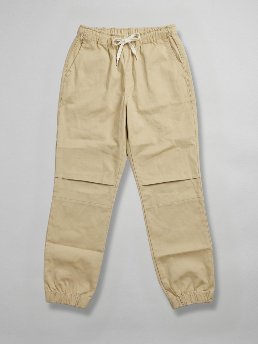 Boys Beige Color Cotton Woven Joggers