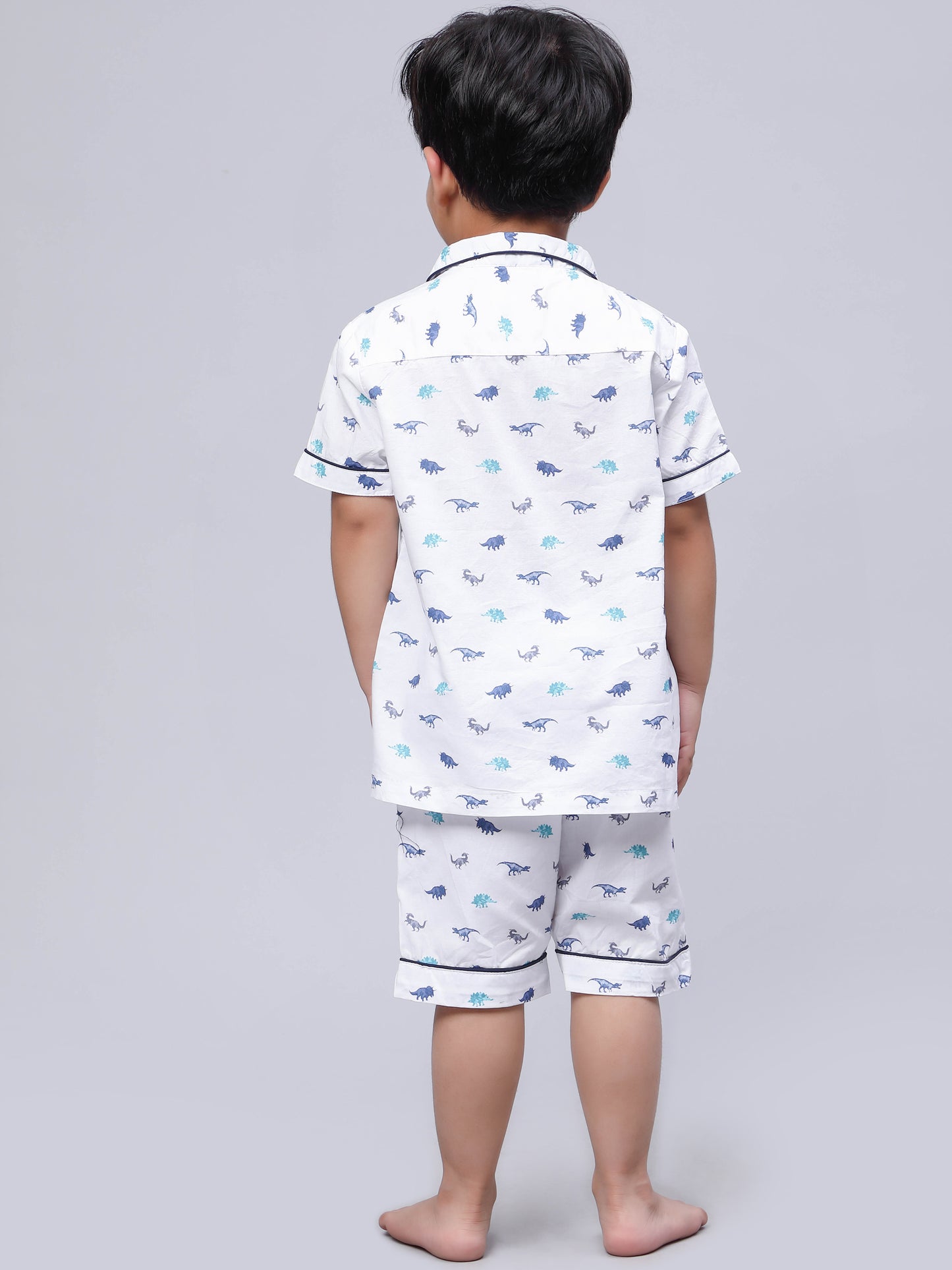 Unisex Collared SleepSuits in Dino Print for Girls or Boys