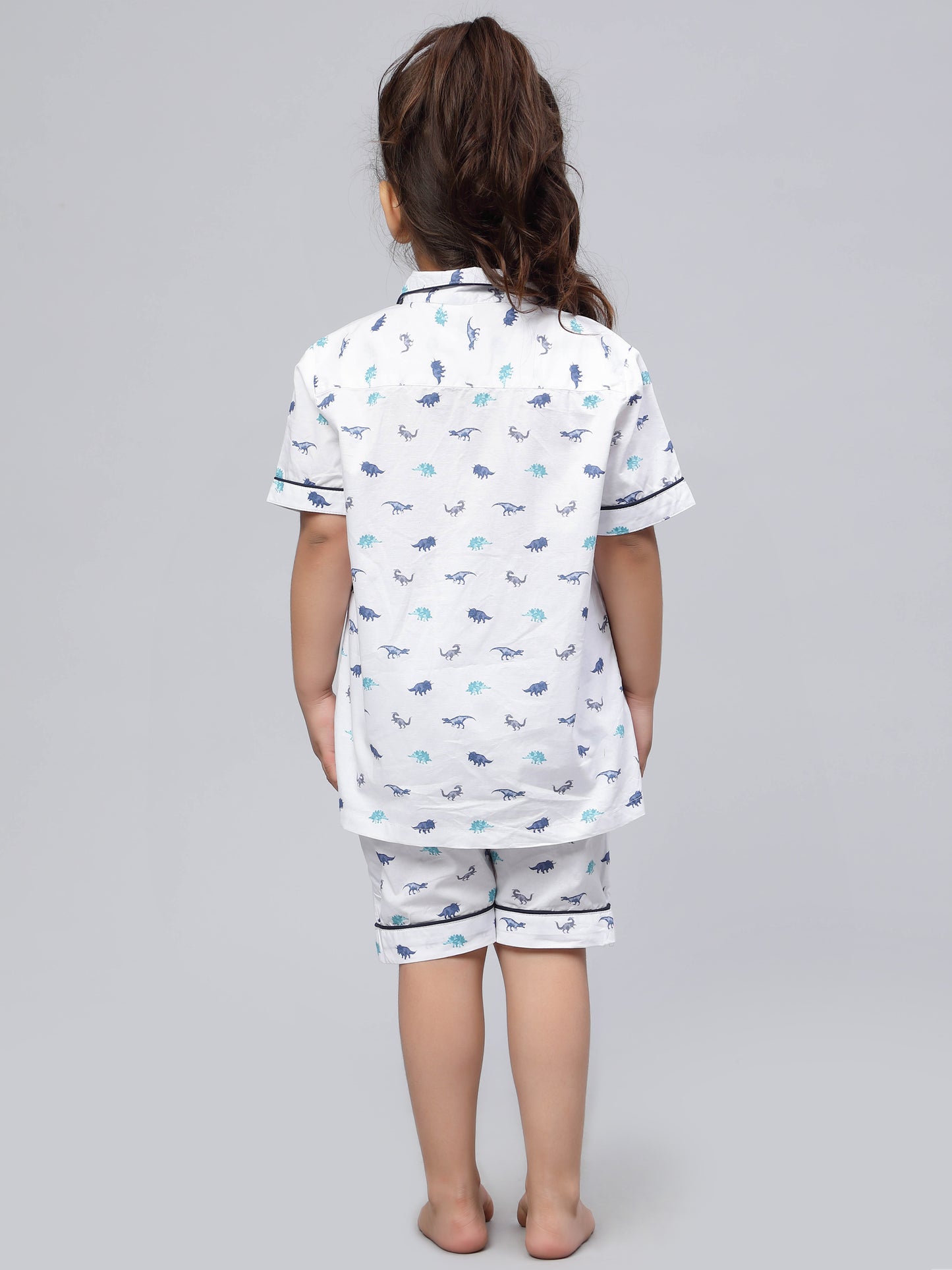 Unisex Collared SleepSuits in Dino Print for Girls or Boys