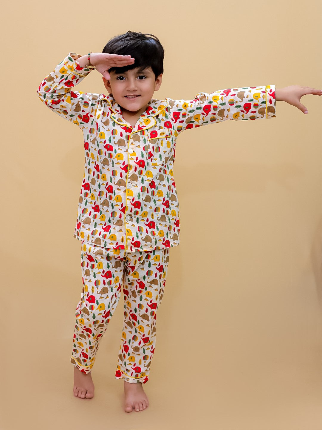 Elephant Printed Night Suits For Boys and Girls
