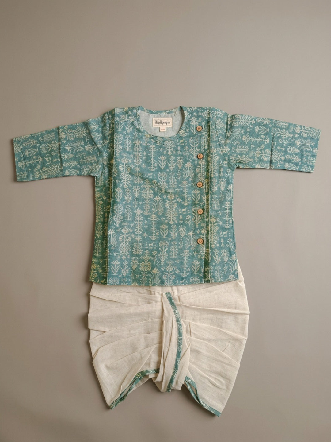 Biglilpeople Boys Printed Traditional Ethnic Kurta and Dhoti Set