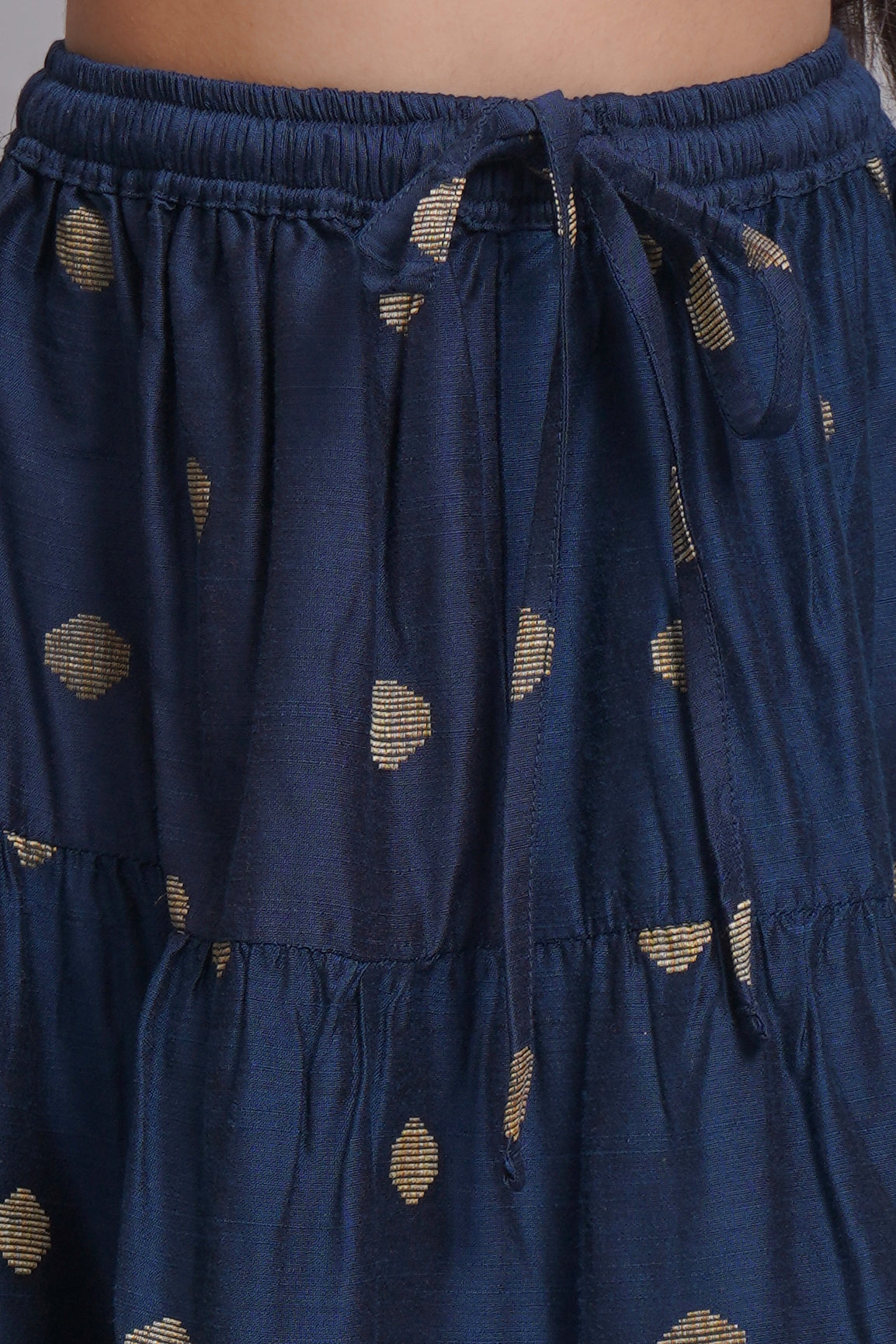 Girls Blue Sleeveless Lehenga Choli Set