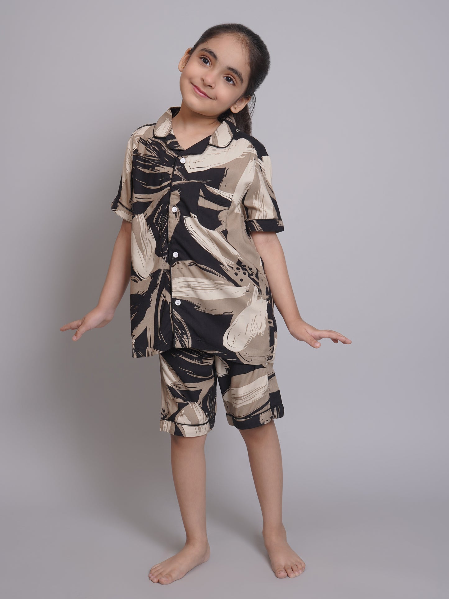 Printed Half Sleeves Night Suits For Boys and Girls