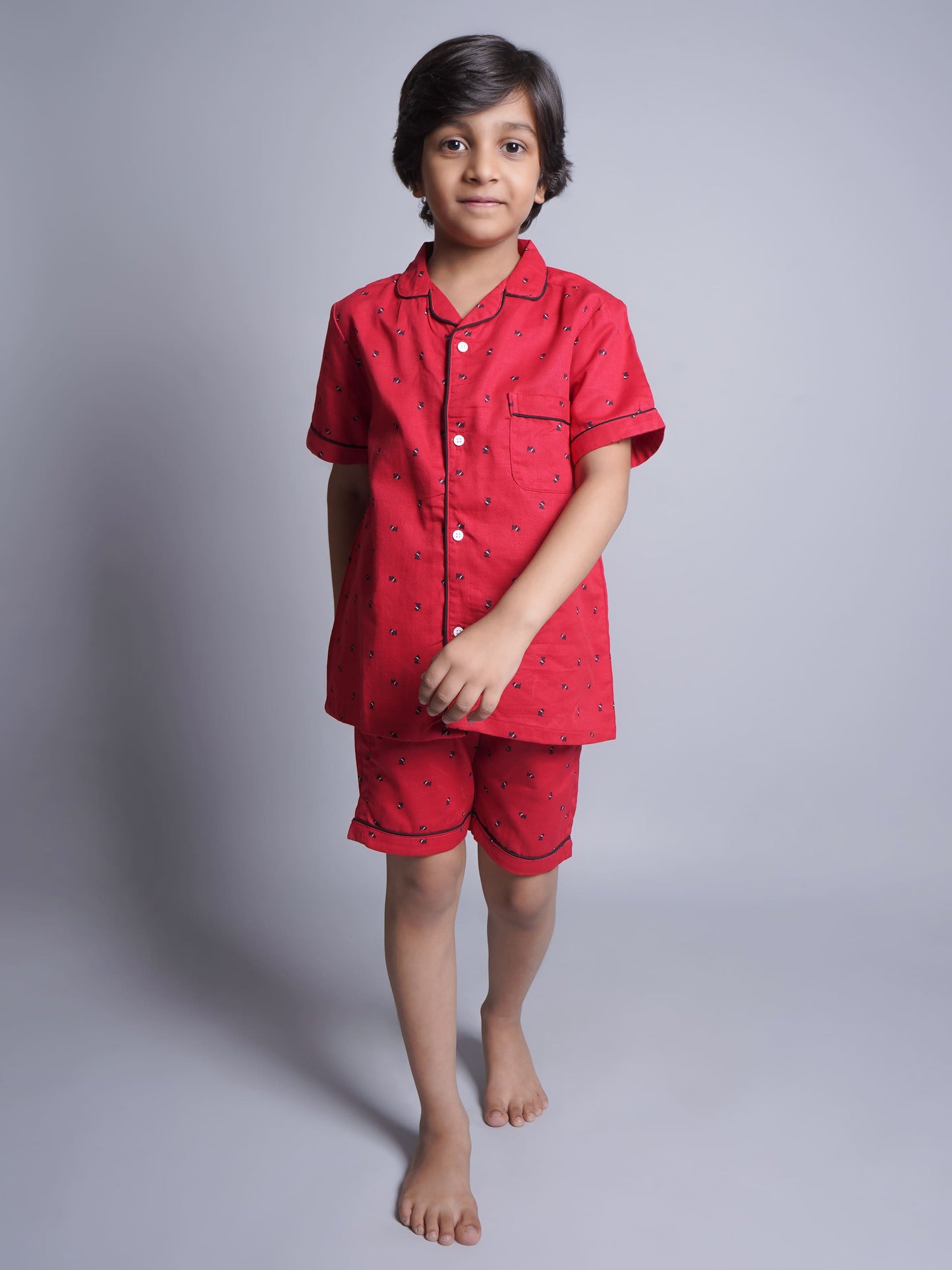 Printed Half Sleeves Night Suits For Boys and Girls