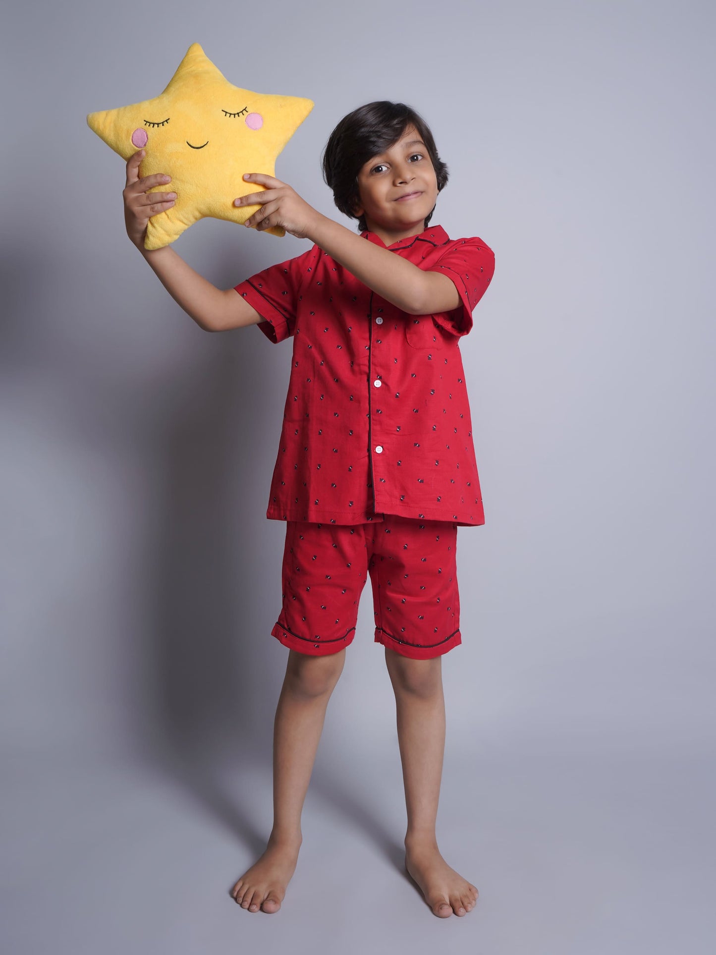 Printed Half Sleeves Night Suits For Boys and Girls
