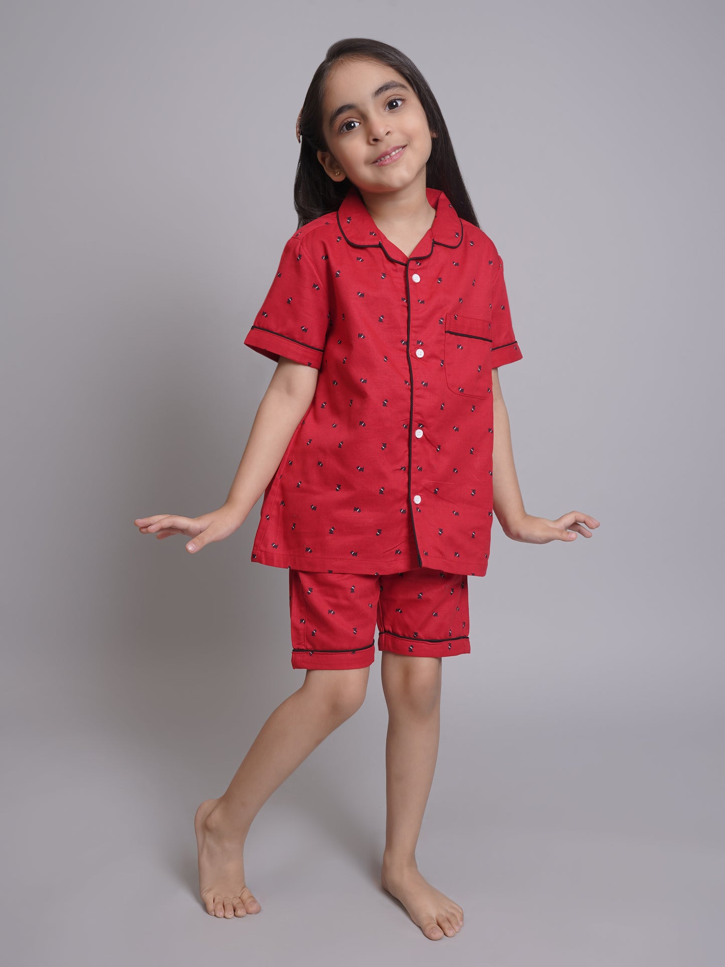 Printed Half Sleeves Night Suits For Boys and Girls