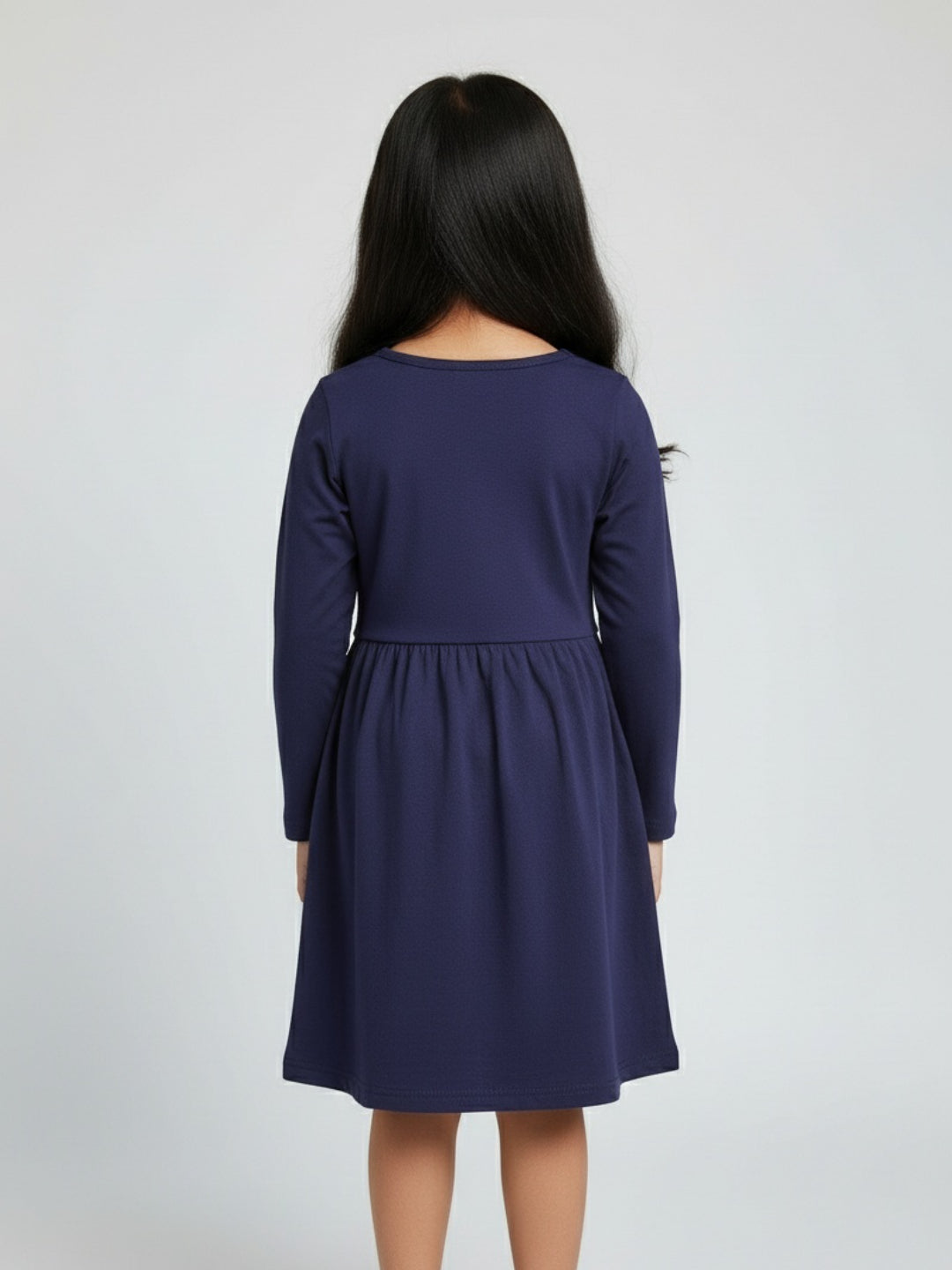 Biglilpeople Girls Unicorn Graphic Print Long Sleeves Knee Length A-Line Dress