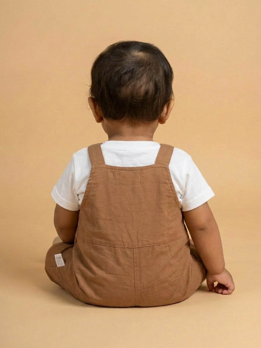 Biglilpeople Unisex Brown Square Neck Sleeveless Dungaree
