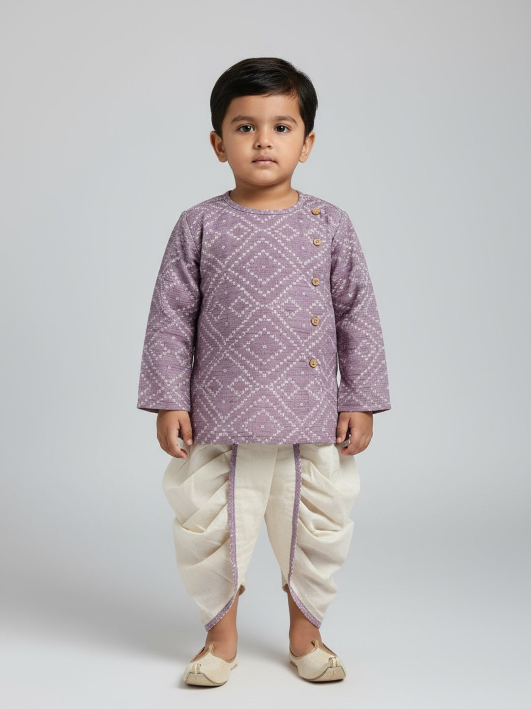 Biglilpeople Boys Printed Traditional Ethnic Kurta and Dhoti Set