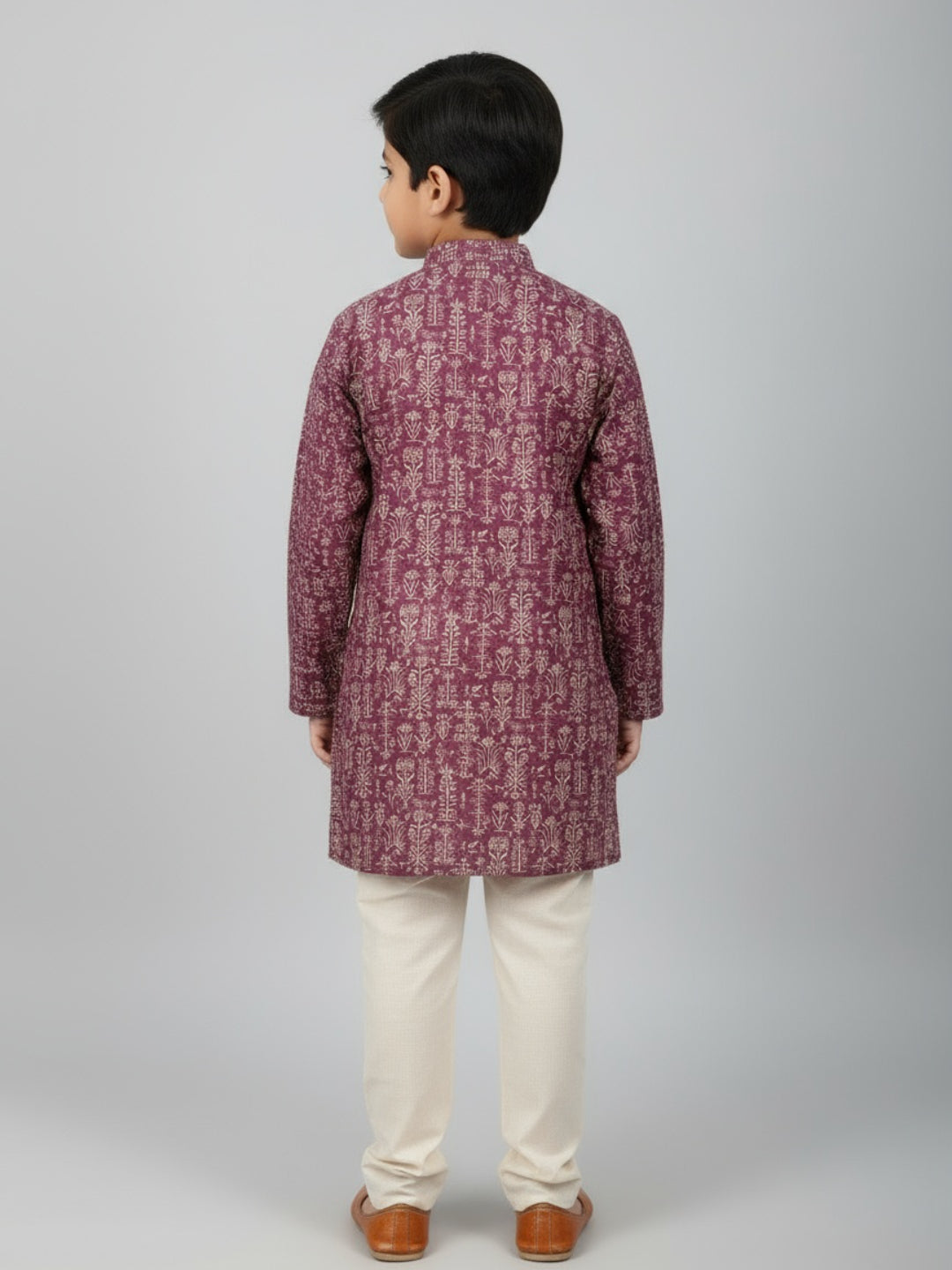 Boys Printed Straight Kurta with Churidar