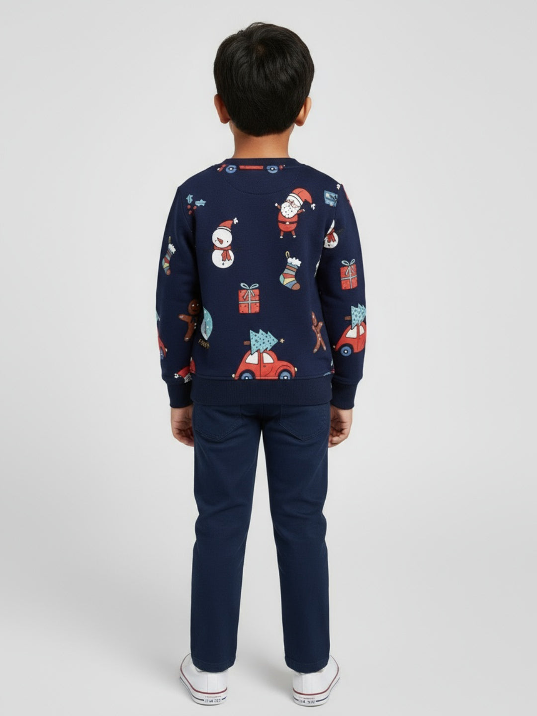 Biglilpeople Car Print Blue Sweatshirt