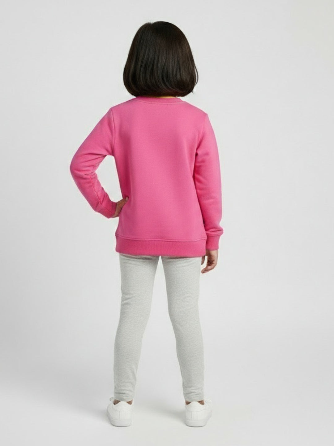 Girls Pink Christmas Tree Bear Winter Festive Sweatshirt