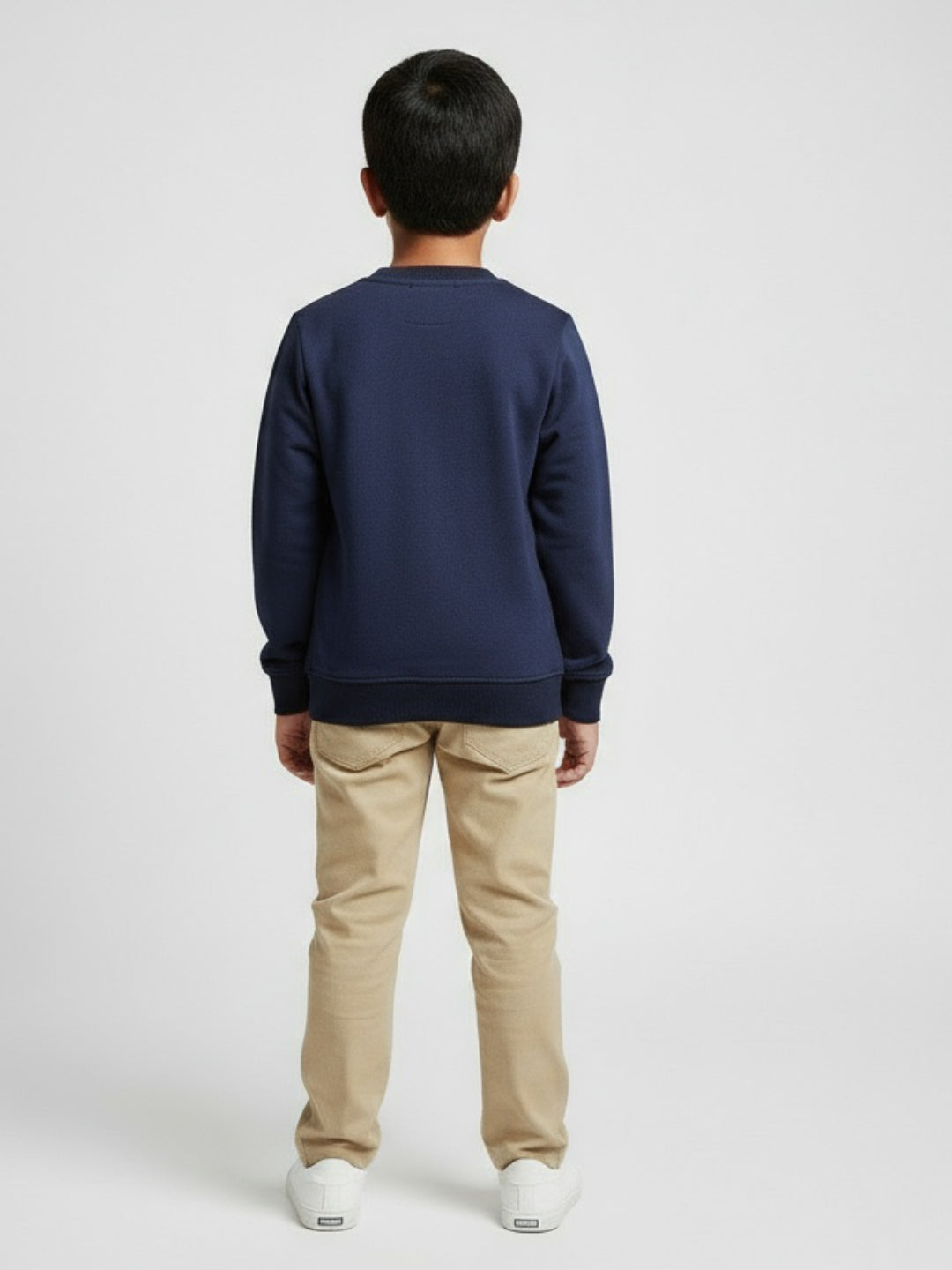Boys Navy Blue Tractor Print Winter Sweatshirt