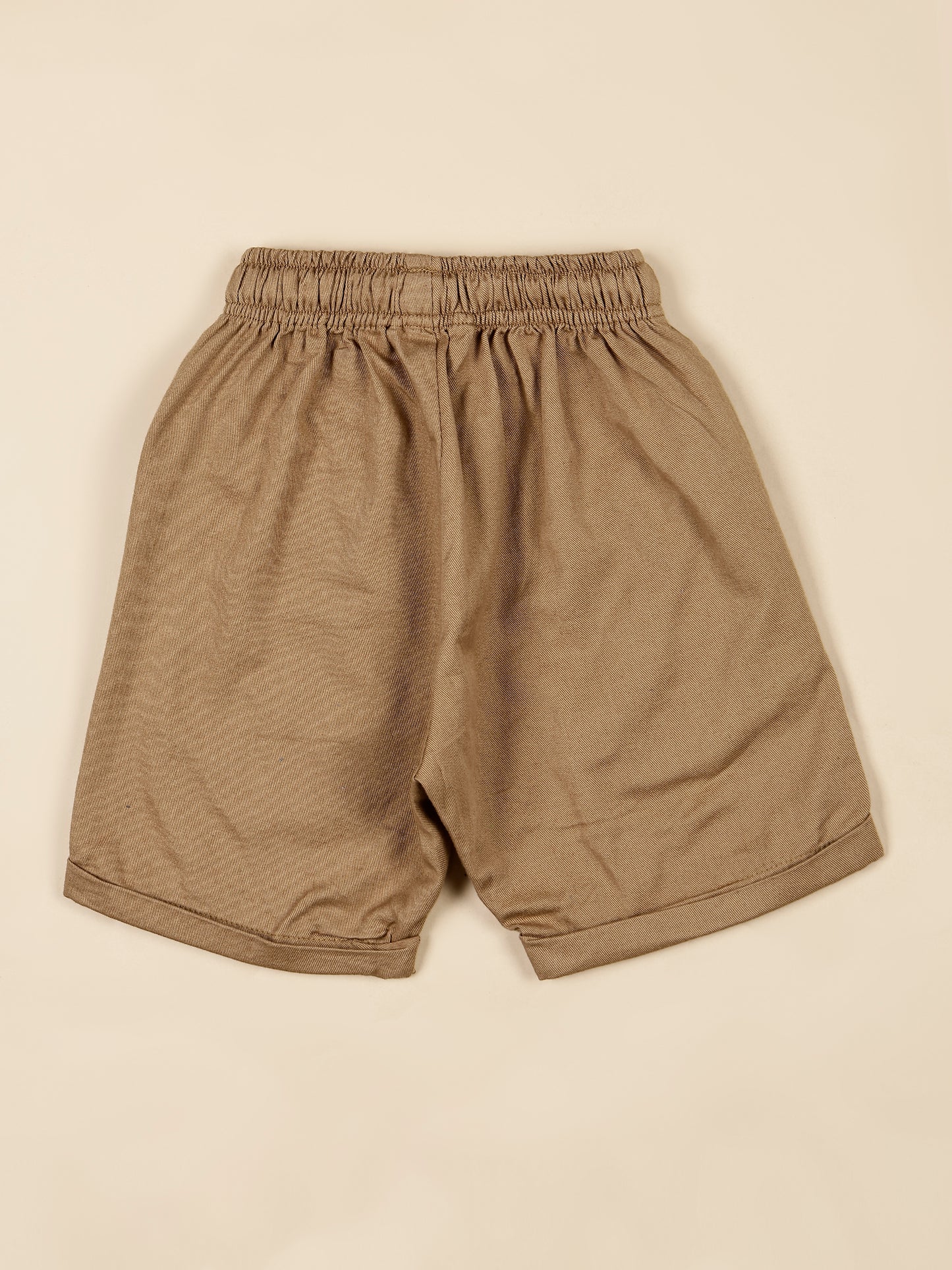 White Printed Shirt with Brown Shorts