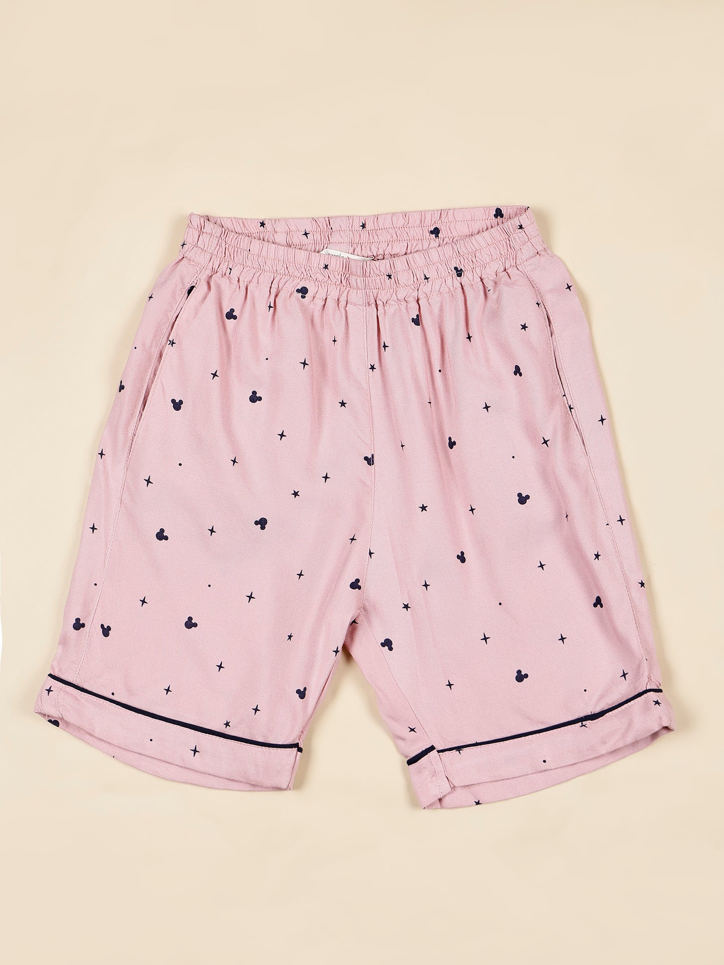 Notched Collared SleepSuits in Mickey Print for Girls