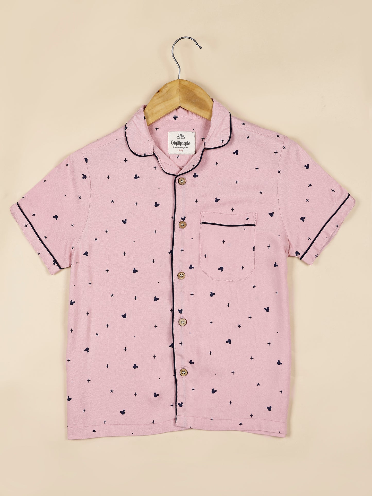 Notched Collared SleepSuits in Mickey Print for Girls
