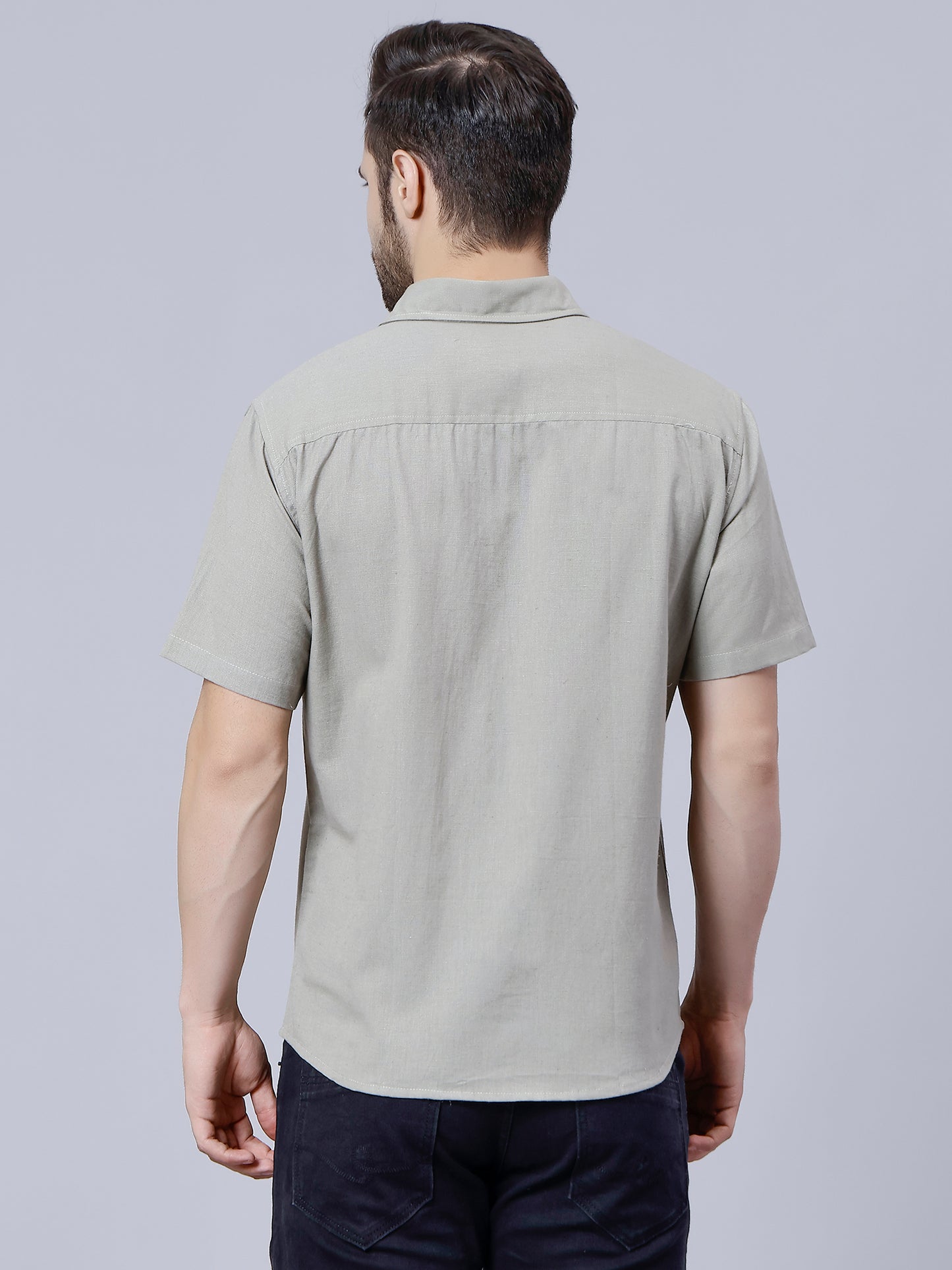 Linen Shirt for Men- Grey