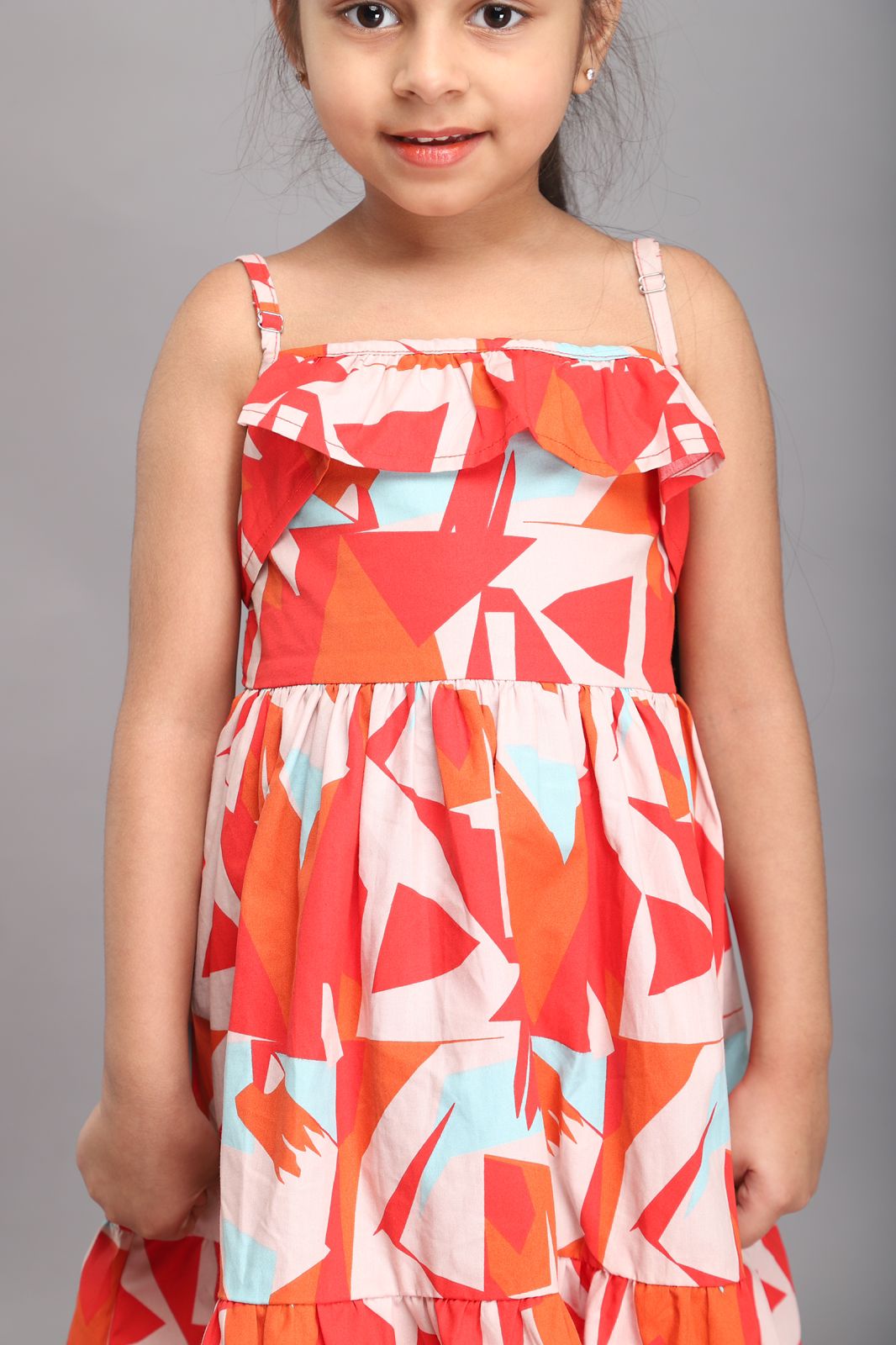 Abstract Print Strappy Summer Dress
