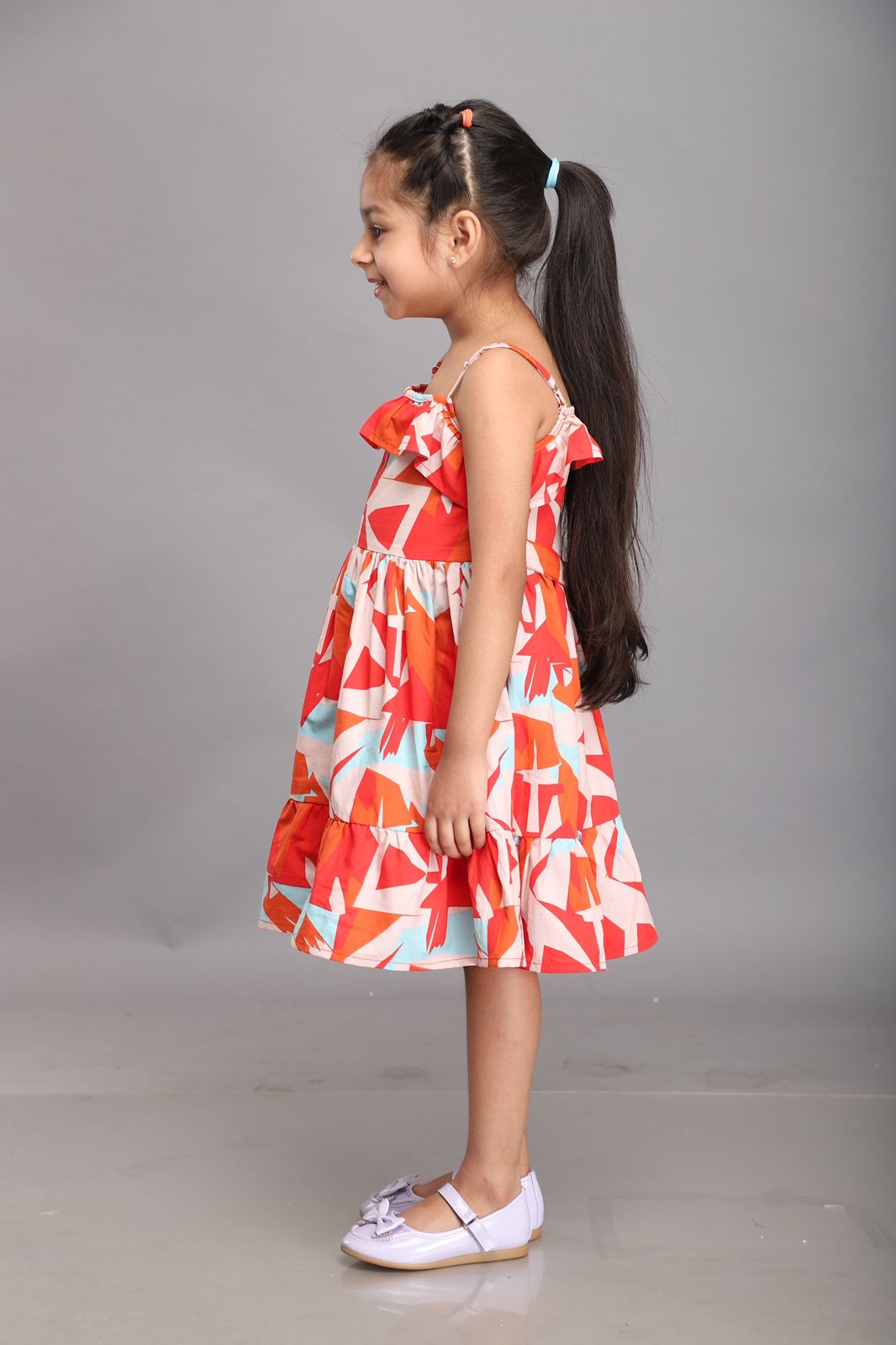 Abstract Print Strappy Summer Dress