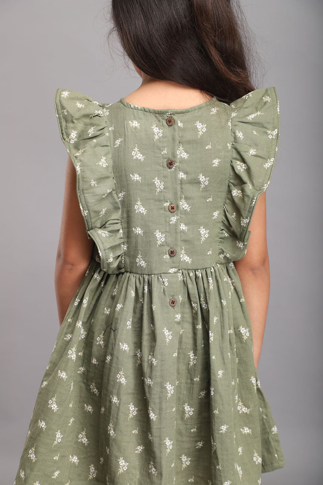 Olive Floral Dress