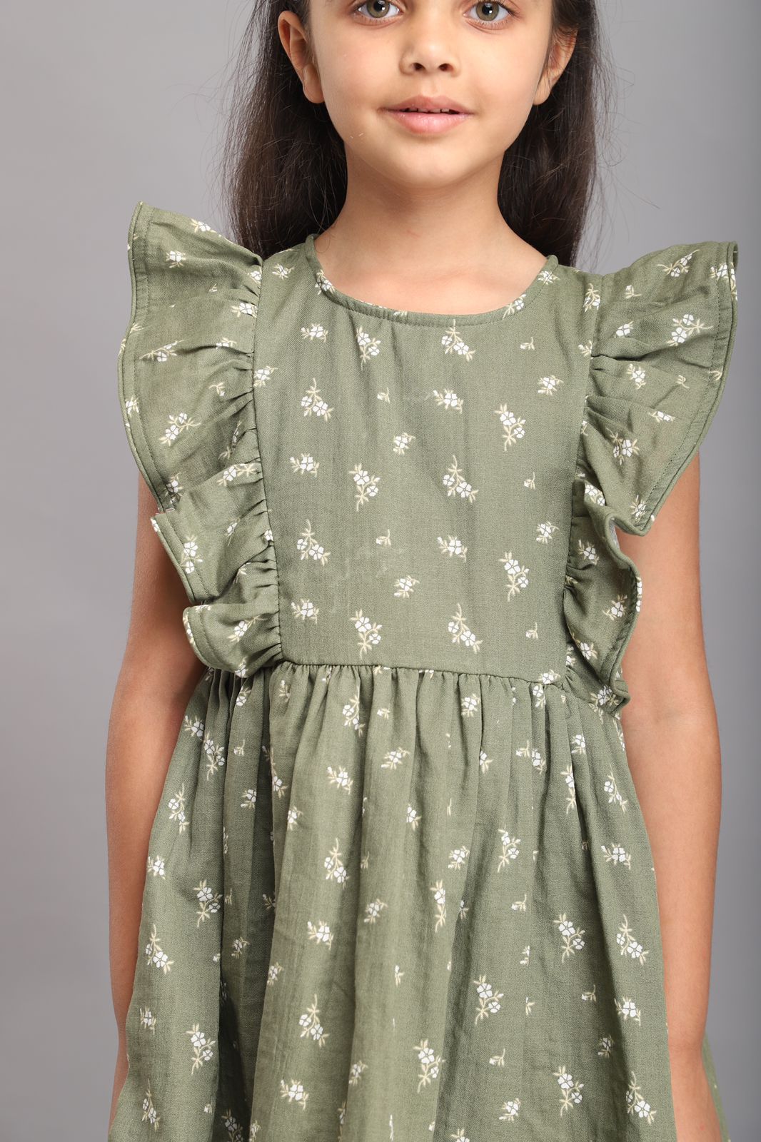 Olive Floral Dress