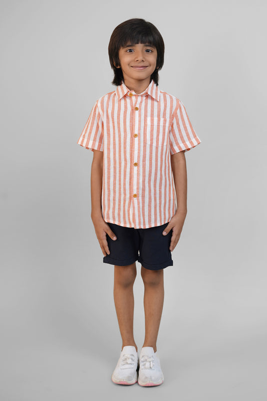 Orange Striped Shirt for Boys