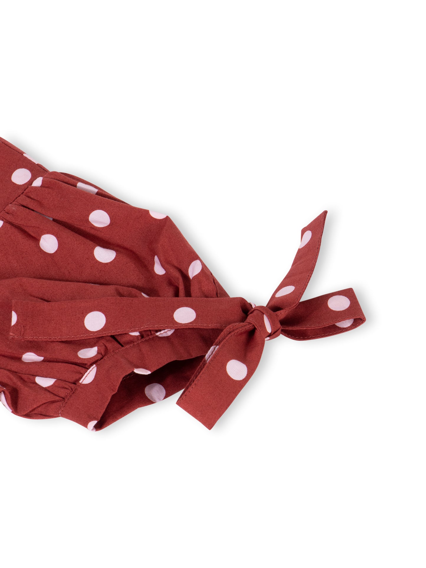 Rust Brown Polka Dotted Dress for Girls