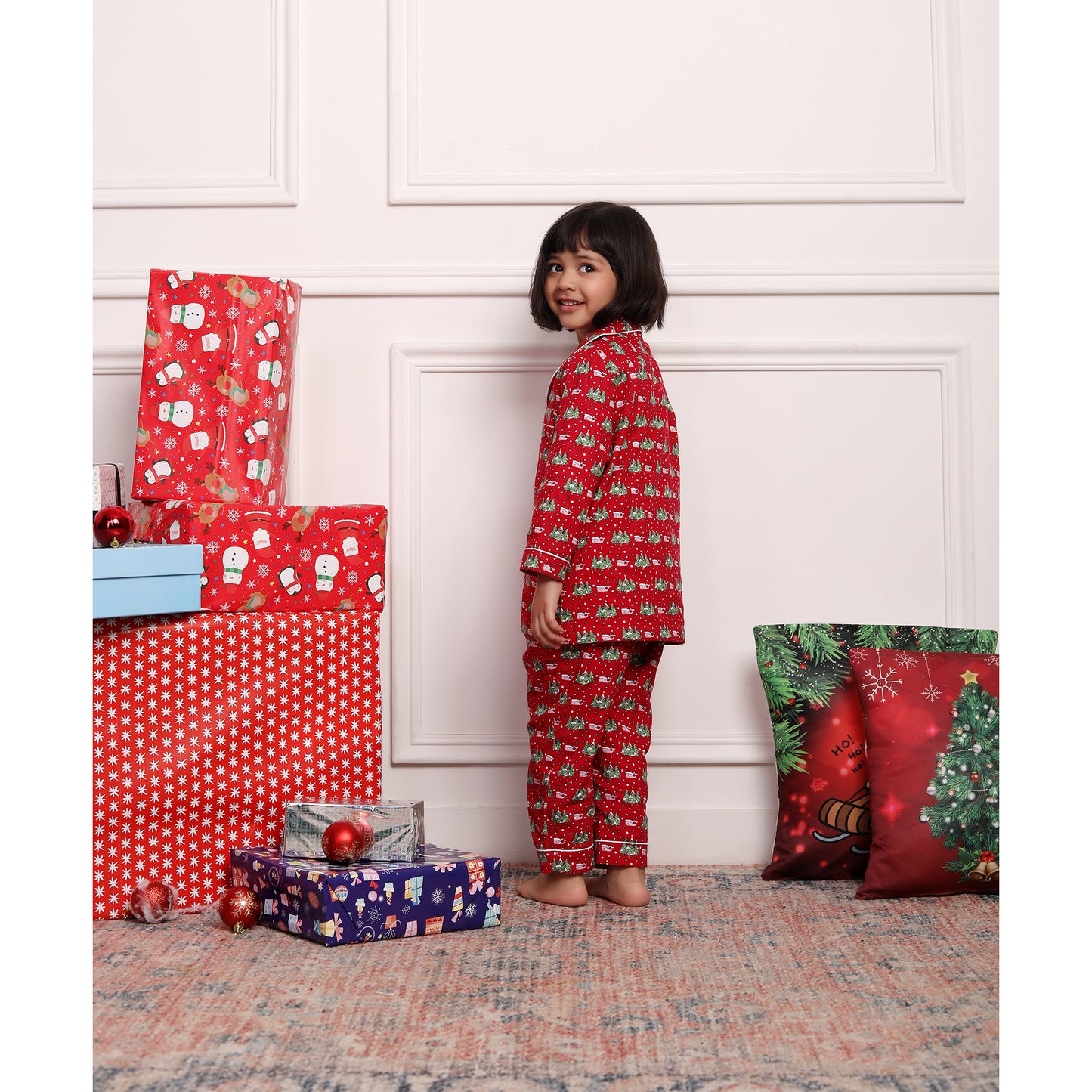 Christmas Print Night Suits For Girls & Boys