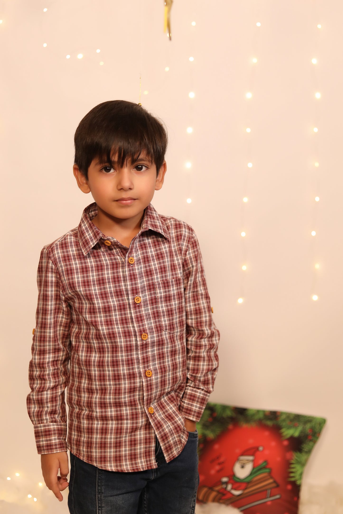 Classic Christmas Brown Checks Flannel Shirt