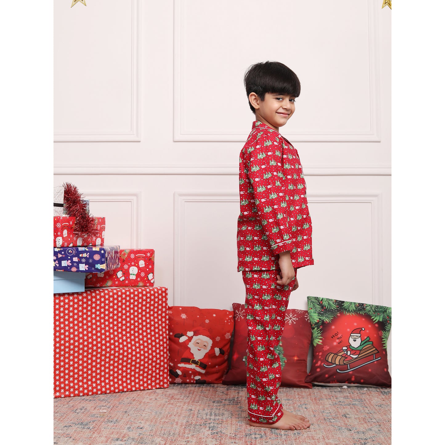 Christmas Print Night Suits For Girls & Boys