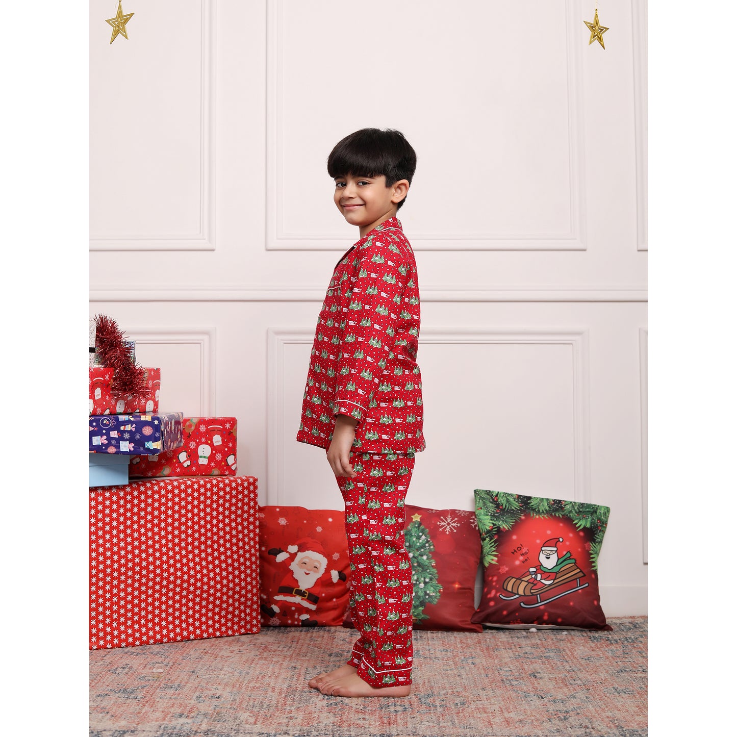 Christmas Print Night Suits For Girls & Boys