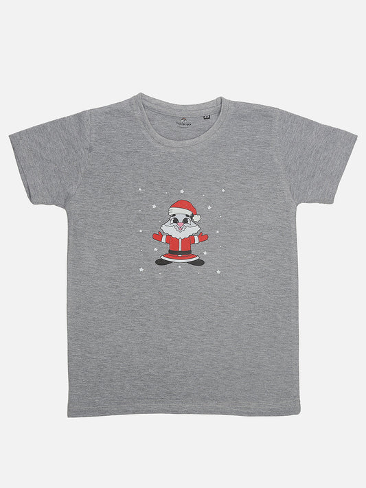Happy Santa Hugs T-Shirt - Melange Grey