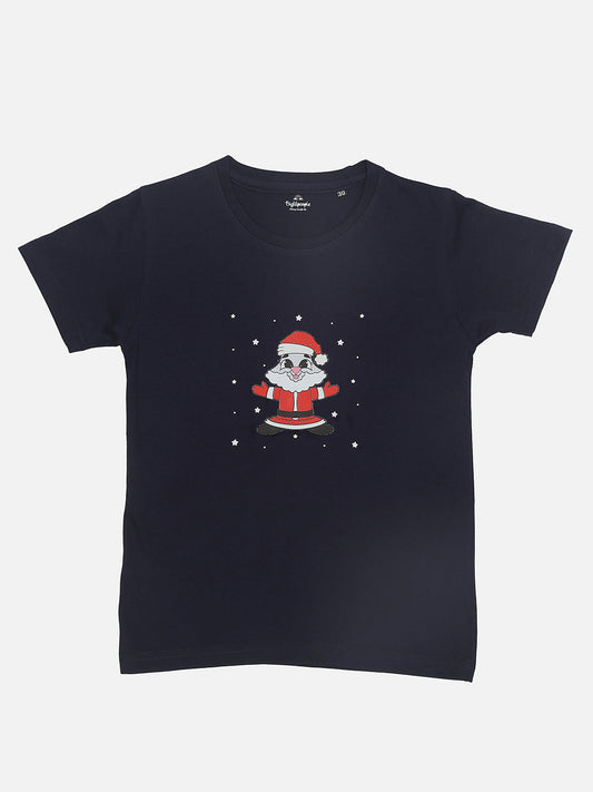 Happy Santa Hugs T-Shirt - Navy