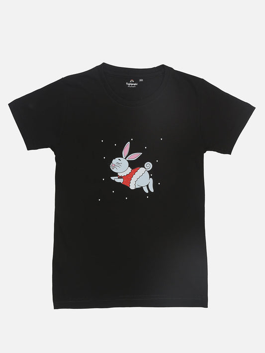 Snuggly Bunny T-Shirt - Black