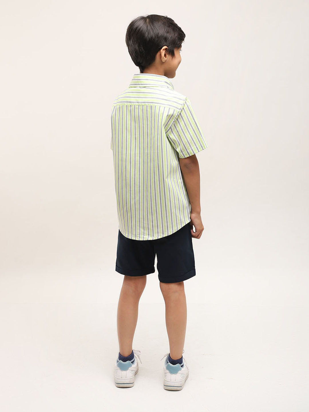 Green striped shirt with shorts for Boys