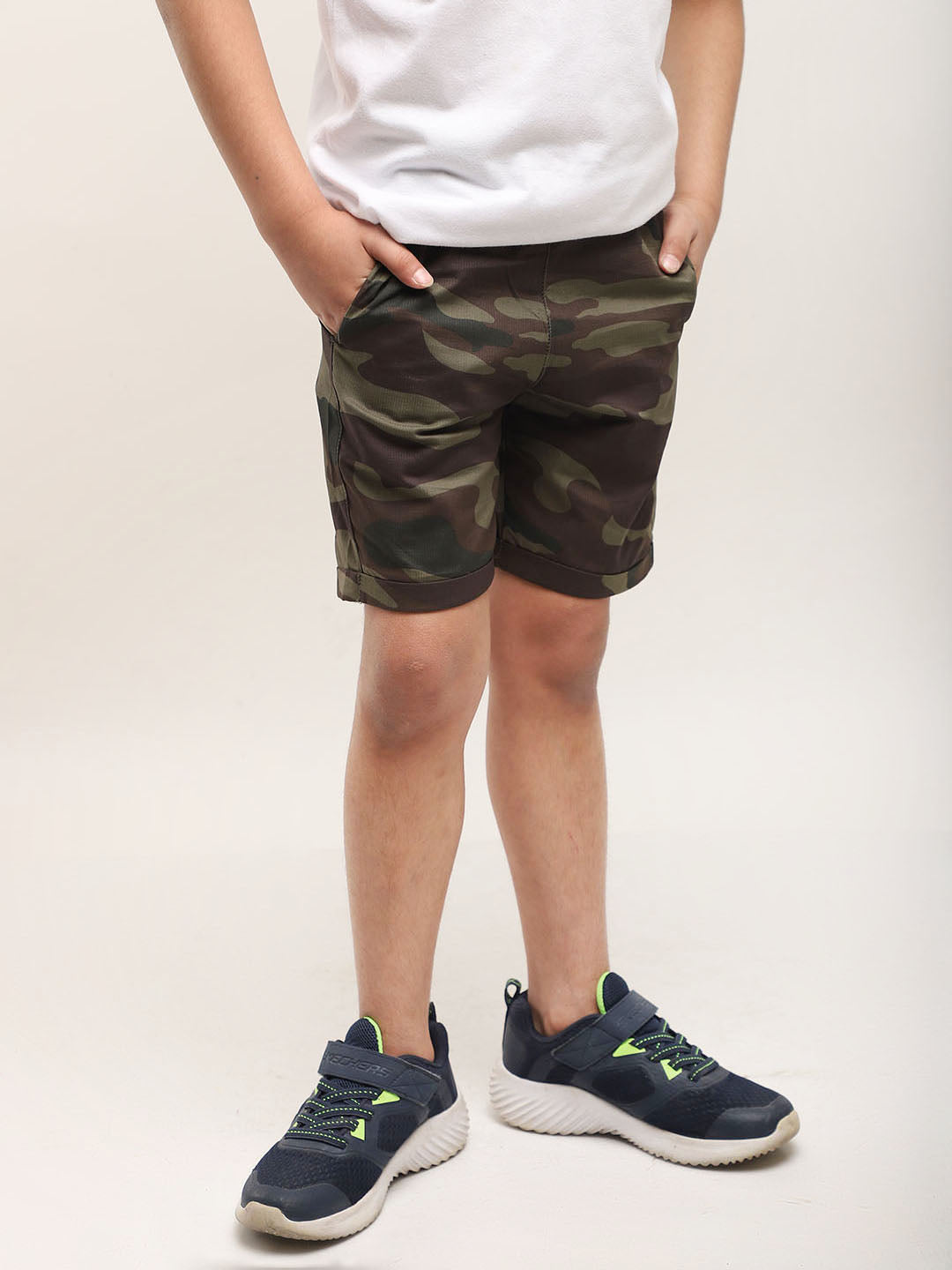 Camouflage Shorts for Boys - Olive